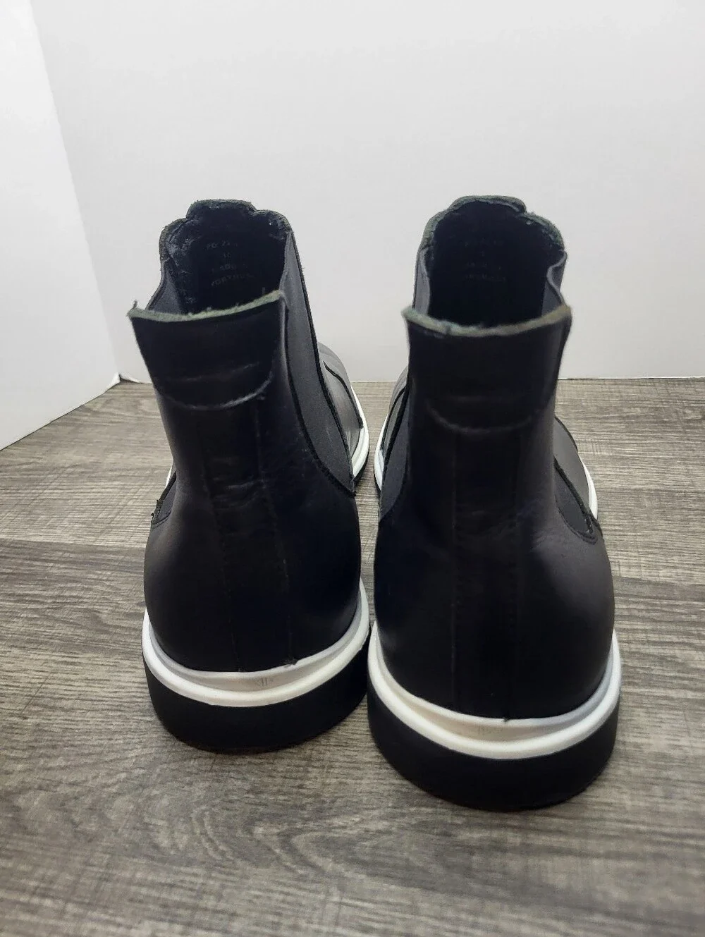 Amberjack The Chelsea Boot In Black White Casual Leather Men’s Size 10 M